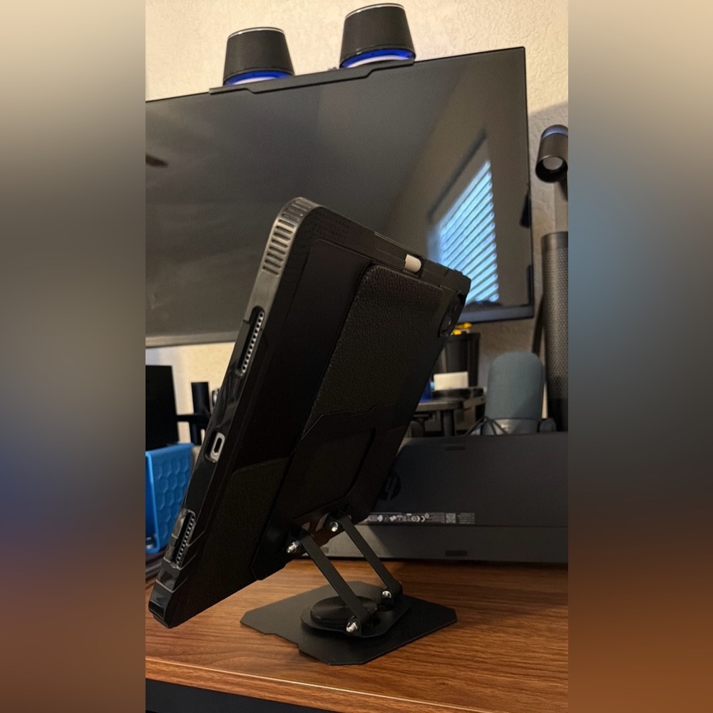 Adjustable Tablet Stand, 360-degree Rotating Base, Aluminum - Picture 7 of 7